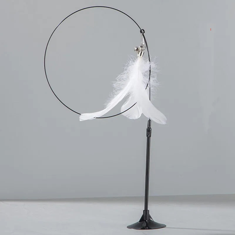 Suction feather wand interactive toy - Pets Place