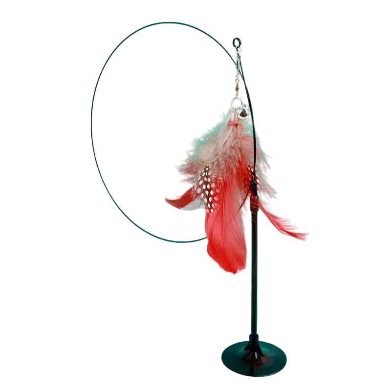 Suction feather wand interactive toy - Pets Place
