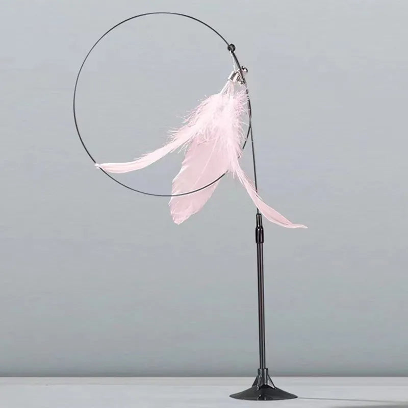 Suction feather wand interactive toy - Pets Place