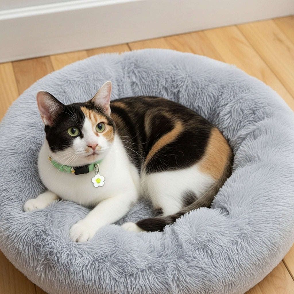 Plush round pet nest bed - Pets Place