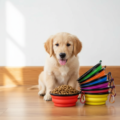 Collapsible TPR travel pet bowl - Pets Place