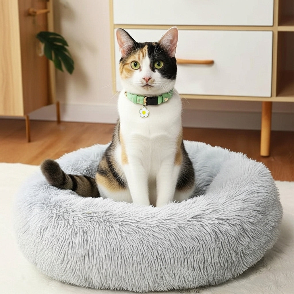 Plush round pet nest bed - Pets Place